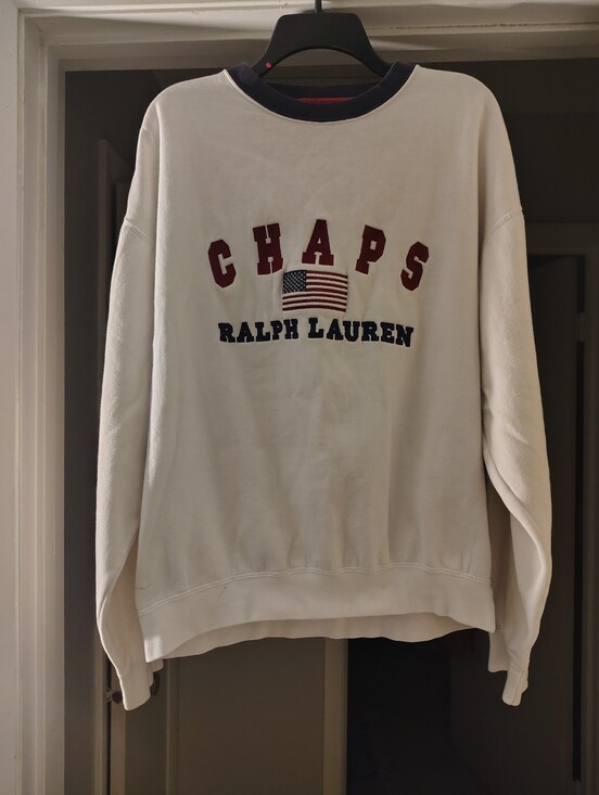 Ralph Lauren Other - 1990's Vintage Ralph Lauren White Crewneck Sweatshirt with Red and Navy Graphic